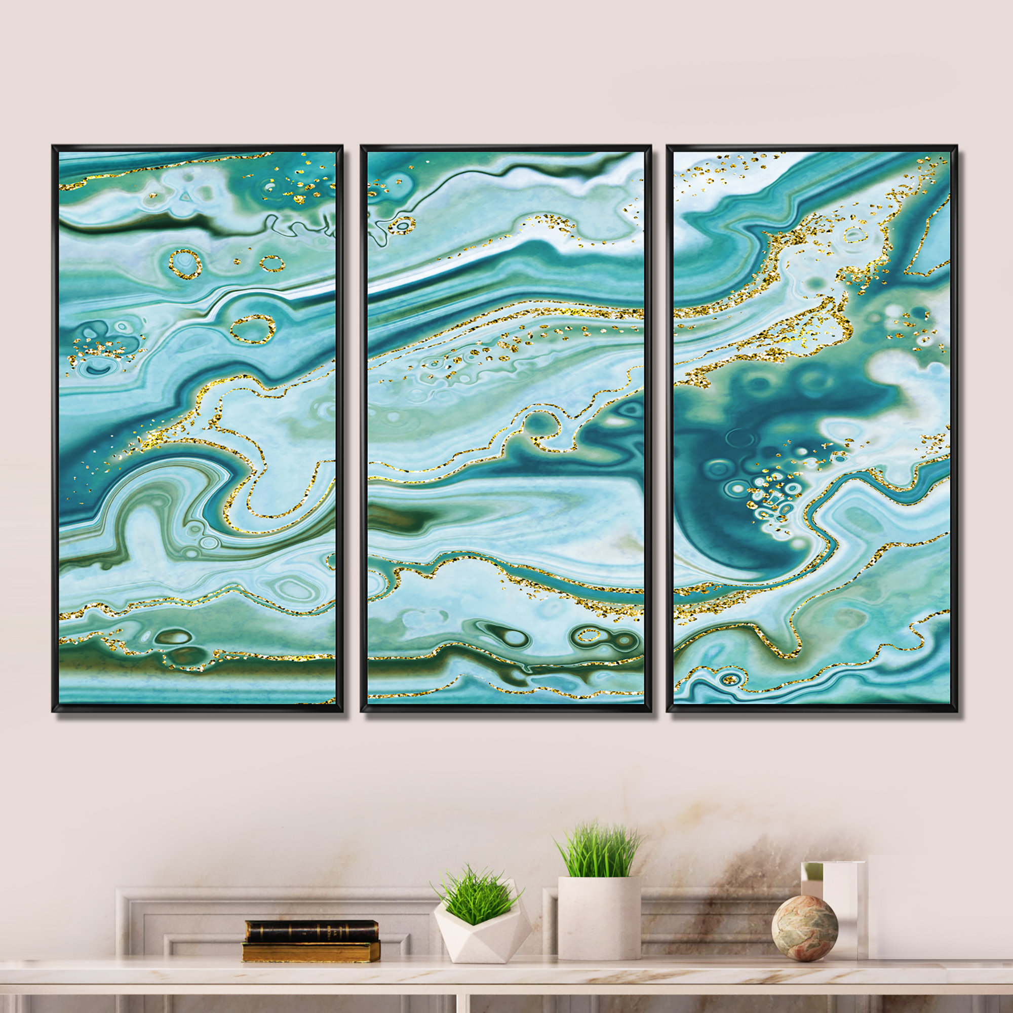 Mercer41 Modern - Glam Framed Canvas Wall Art Set Of 3 - Wayfair Canada